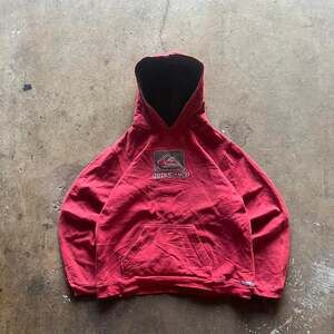 Vintage Y2K Quiksilver Embroidered Surf Hoodie, Red, Size M